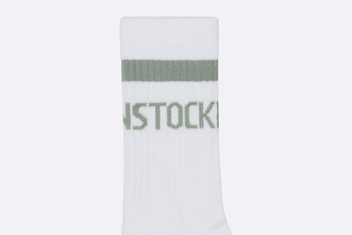 Birkenstock Cotton Crew Stripe Socks White / Pure Sage Socks