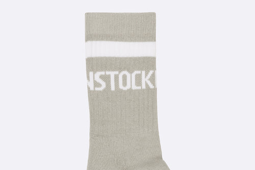 Birkenstock Cotton Crew Stripe Socks Stone Coin / White
