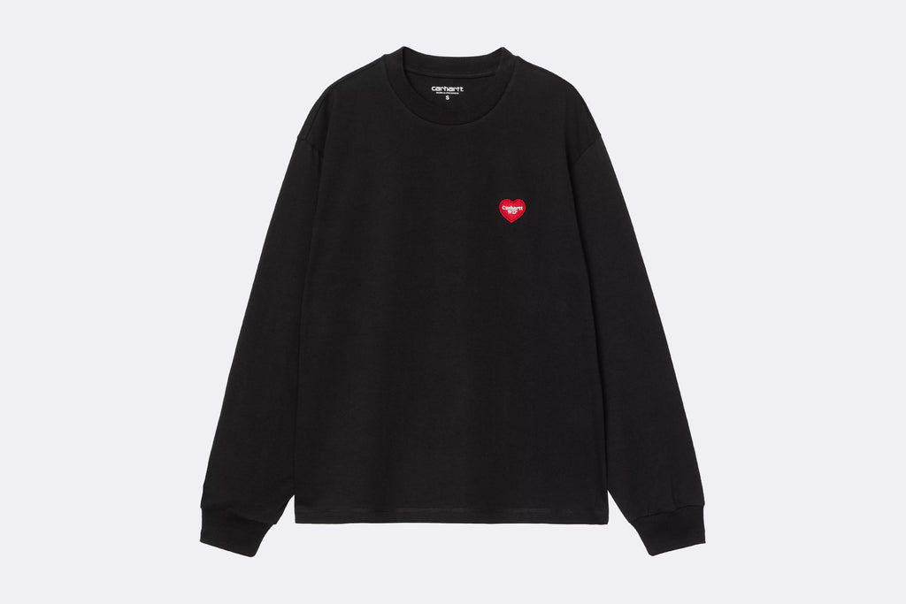 Carhartt WIP Wmns L/S Heart Patch T-Shirt Black Red