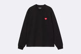 Carhartt WIP Wmns L/S Heart Patch T-Shirt Black Red