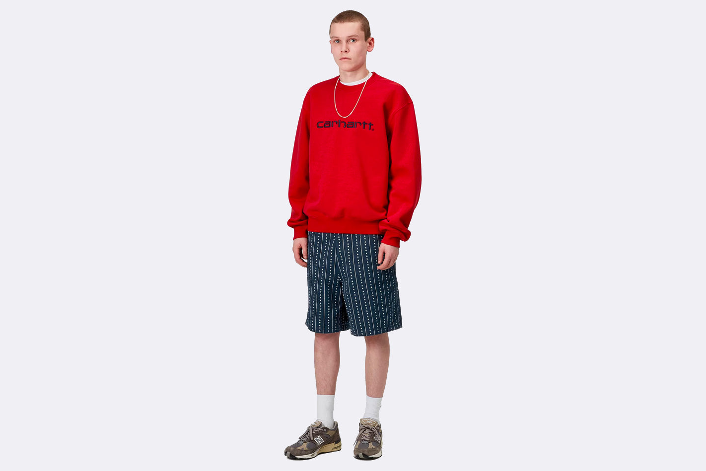 Carhartt WIP Drewe Short Heart C Pinstripe Ink