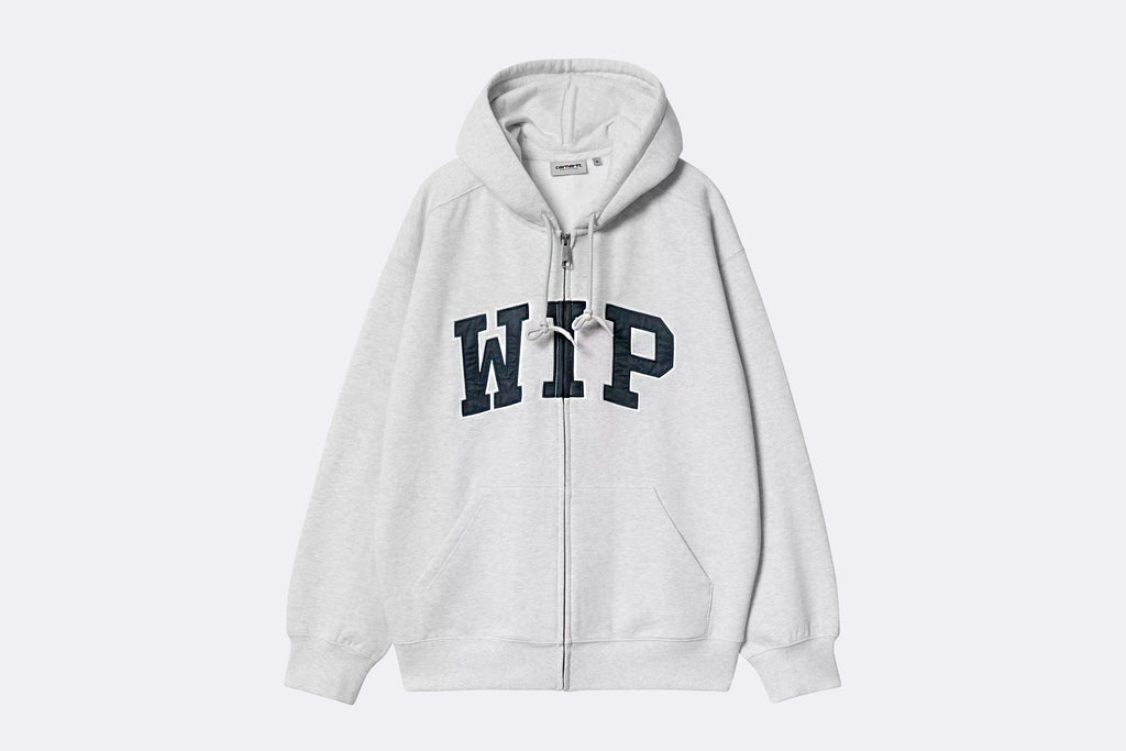 Carhartt WIP Hooded Wip Sweat Jacket Ash Heather Stone Washed