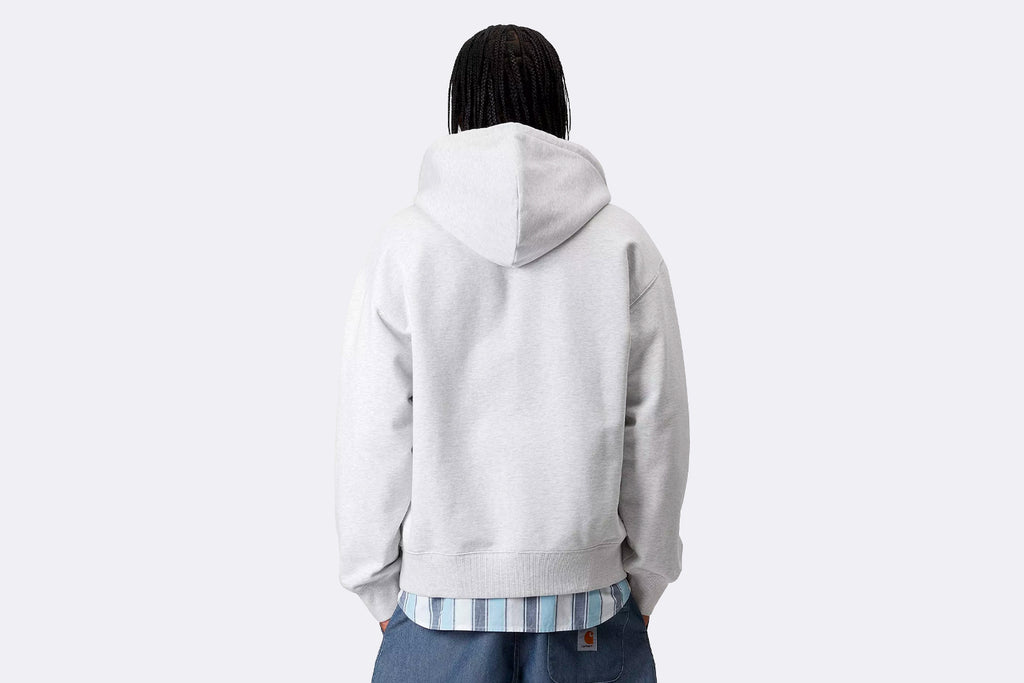 Carhartt WIP Hooded Wip Sweat Jacket Ash Heather Stone Washed