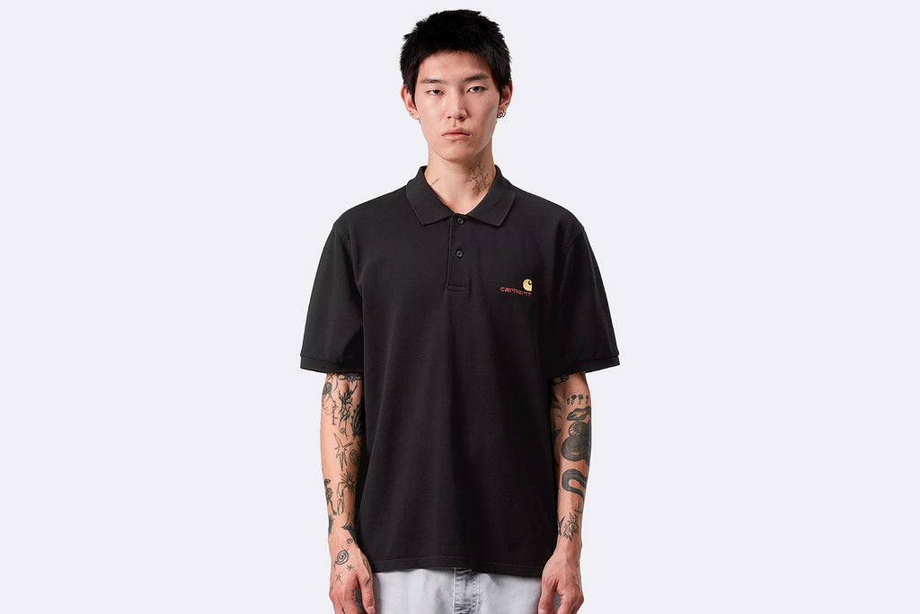 Carhartt WIP American Script Polo Black