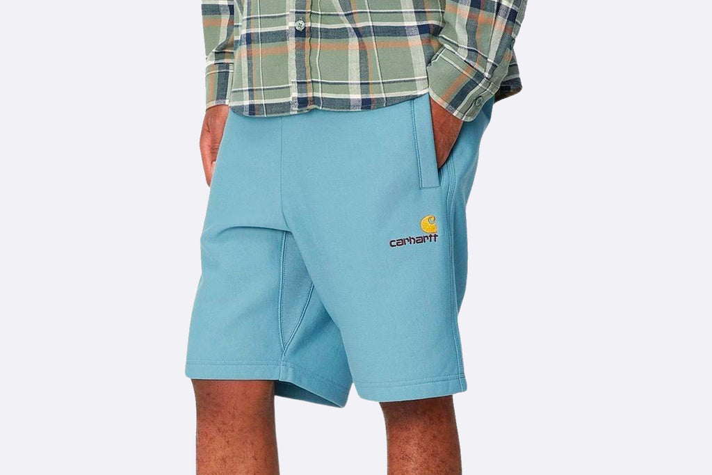 Carhartt WIP American Script Sweat Short Frosted Blue
