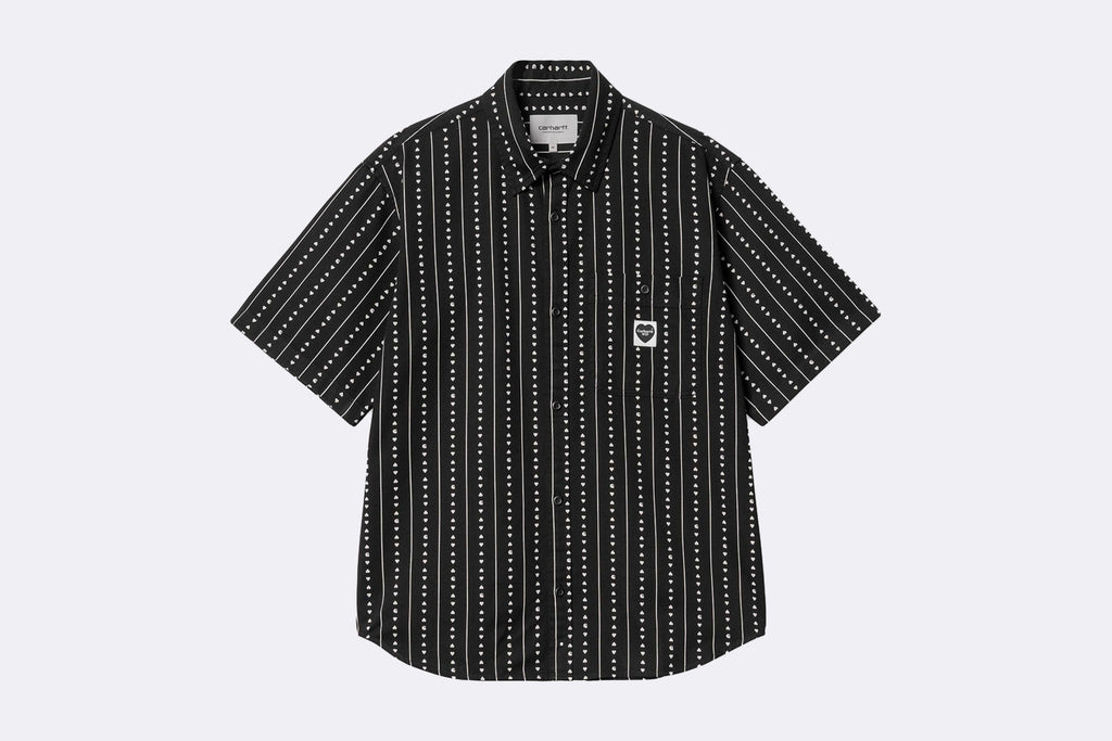 Carhartt WIP Drewe Shirt Heart Pinstripe Black