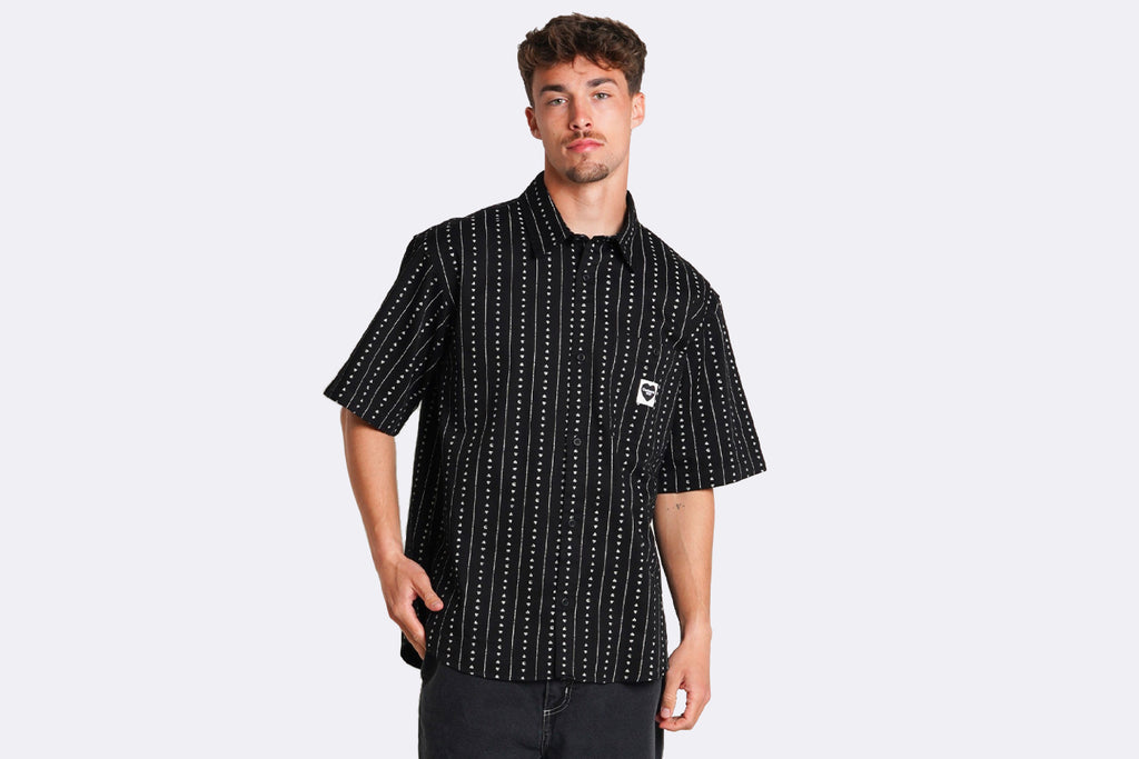 Carhartt WIP Drewe Shirt Heart Pinstripe Black
