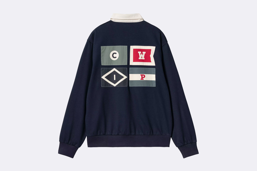 Carhartt WIP Flags Rugby Sweat Conifer Blue