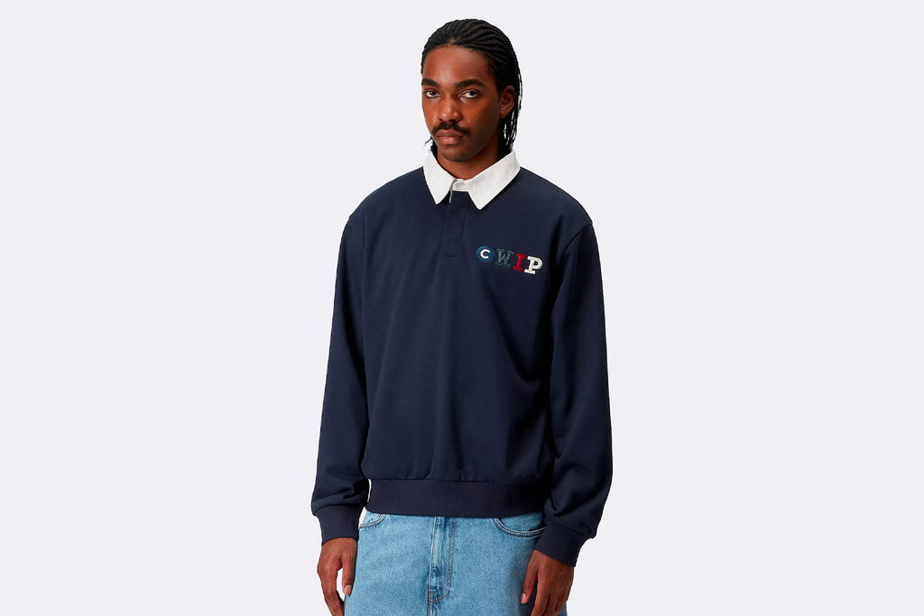 Carhartt WIP Flags Rugby Sweat Conifer Blue