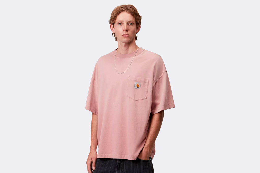 Carhartt WIP Hudson Pocket T-shirt Daphne Chalk Wash