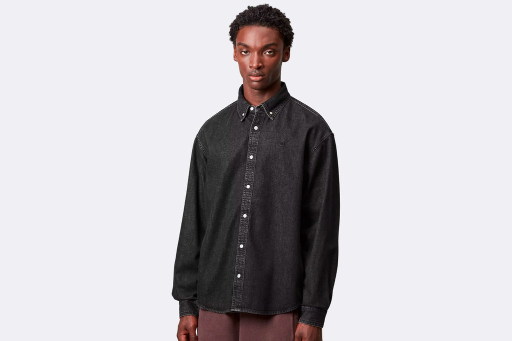 Carhartt WIP Lucas Shirt Black Stone Washed