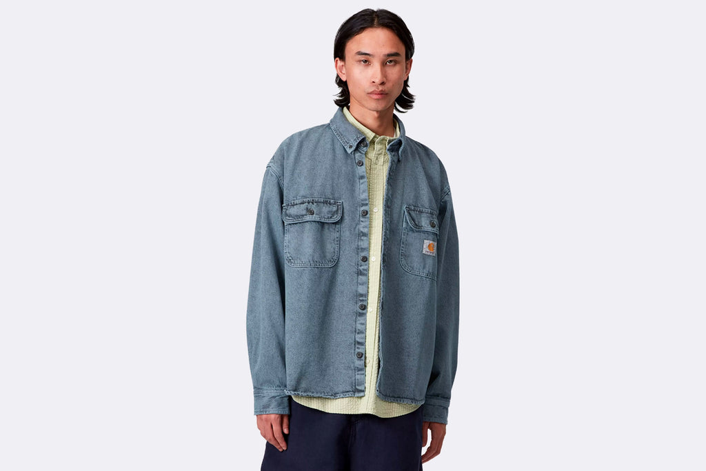 Carhartt WIP The Tigan Shirt Jacket Black Blue Fog