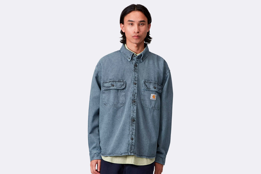 Carhartt WIP The Tigan Shirt Jacket Black Blue Fog