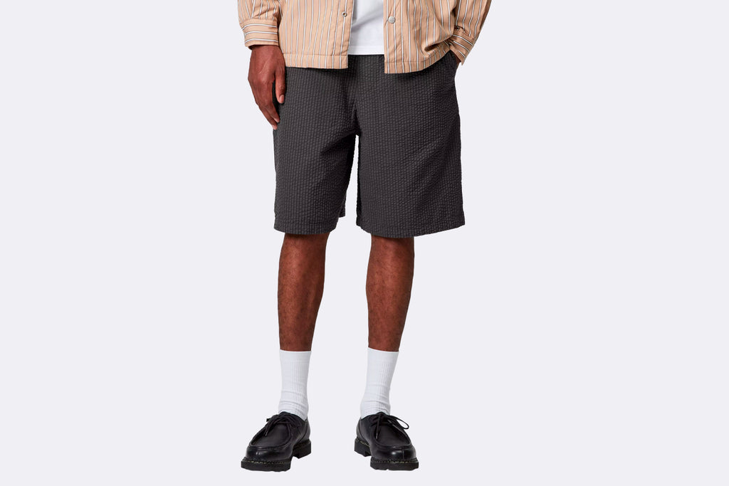 Carhartt WIP Toland Short Cotton Seersucker Toland Strip Black