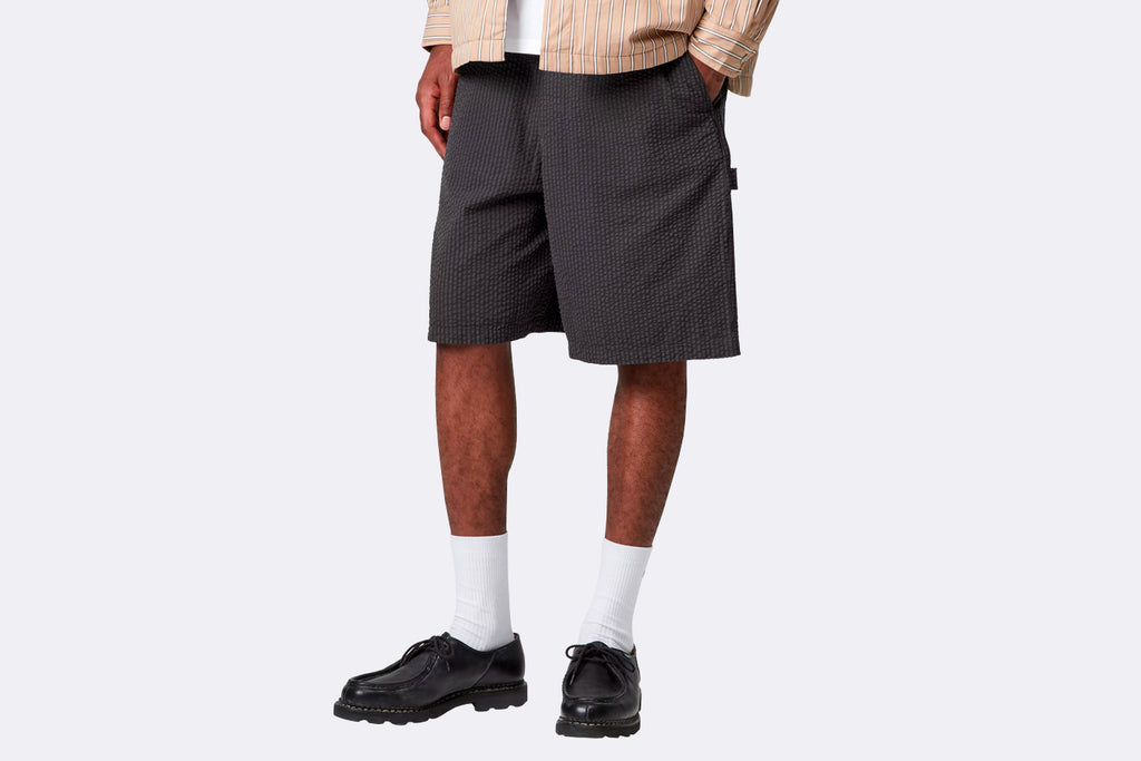 Carhartt WIP Toland Short Cotton Seersucker Toland Strip Black