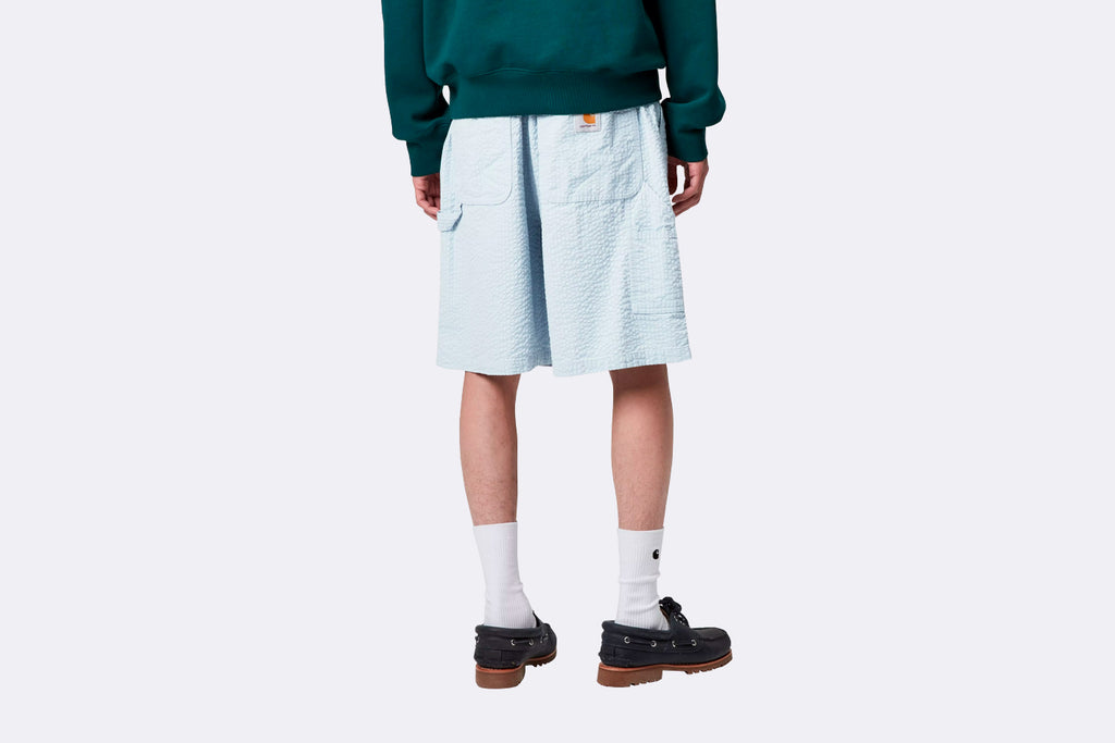 Carhartt WIP Toland Short Cotton Seersucker Toland Stripe Blue Fog