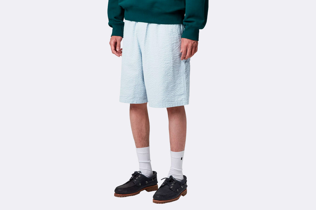 Carhartt WIP Toland Short Cotton Seersucker Toland Stripe Blue Fog