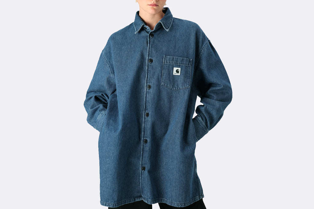 Carhartt WIP Wmns Glennon Shirt Jacket Blue Stone Washed