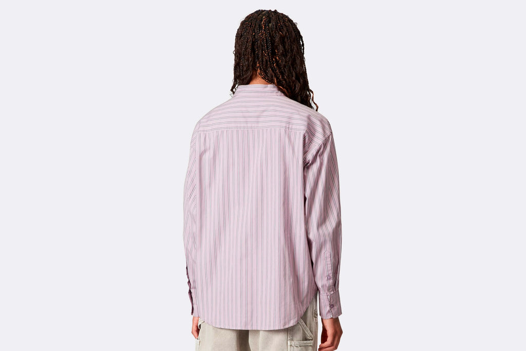 Carhartt WIP Wmns Grimsby Shirt Cotton Poplin Grimsby Stripe Pink Fog