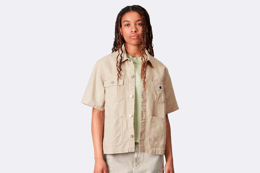 Carhartt WIP Wmns S/S Michigan Shirt Natural Rinsed