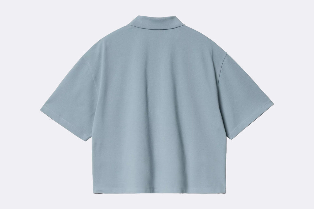 Carhartt WIP Wmns Carhartt Script Polo T-Shirt Frosted Blue