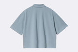 Carhartt WIP Wmns Carhartt Script Polo T-Shirt Frosted Blue