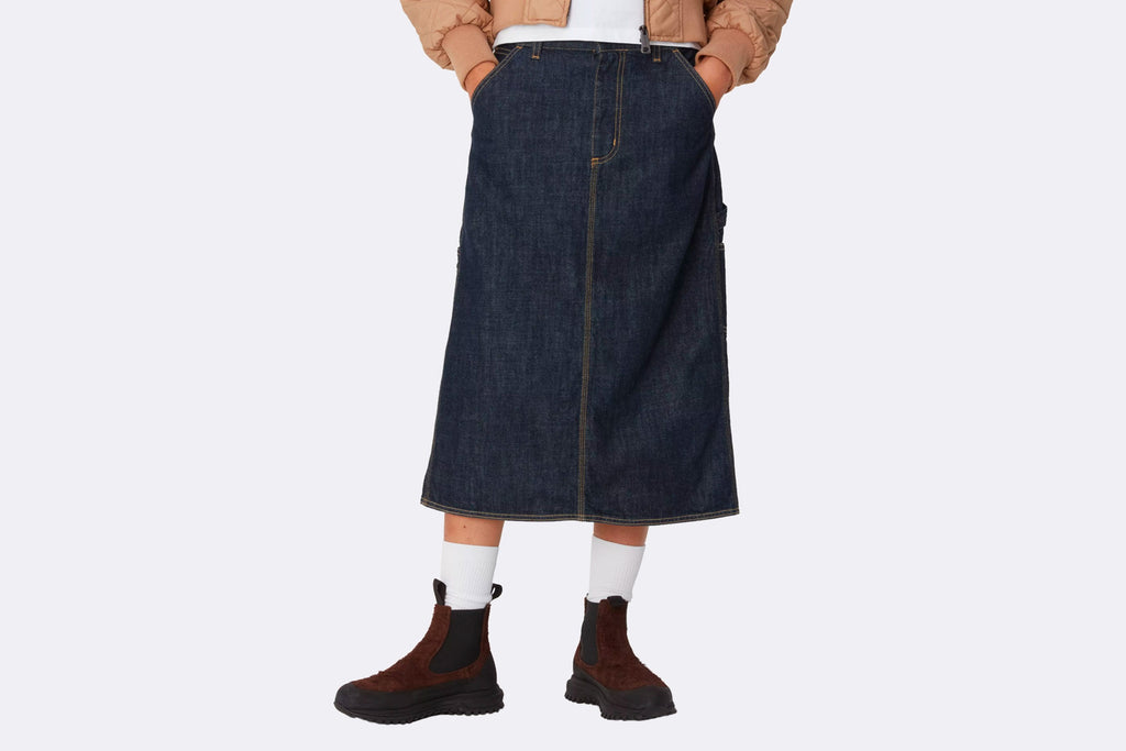Carhartt WIP Wmns Single Knee Skirt Blue Rinsed