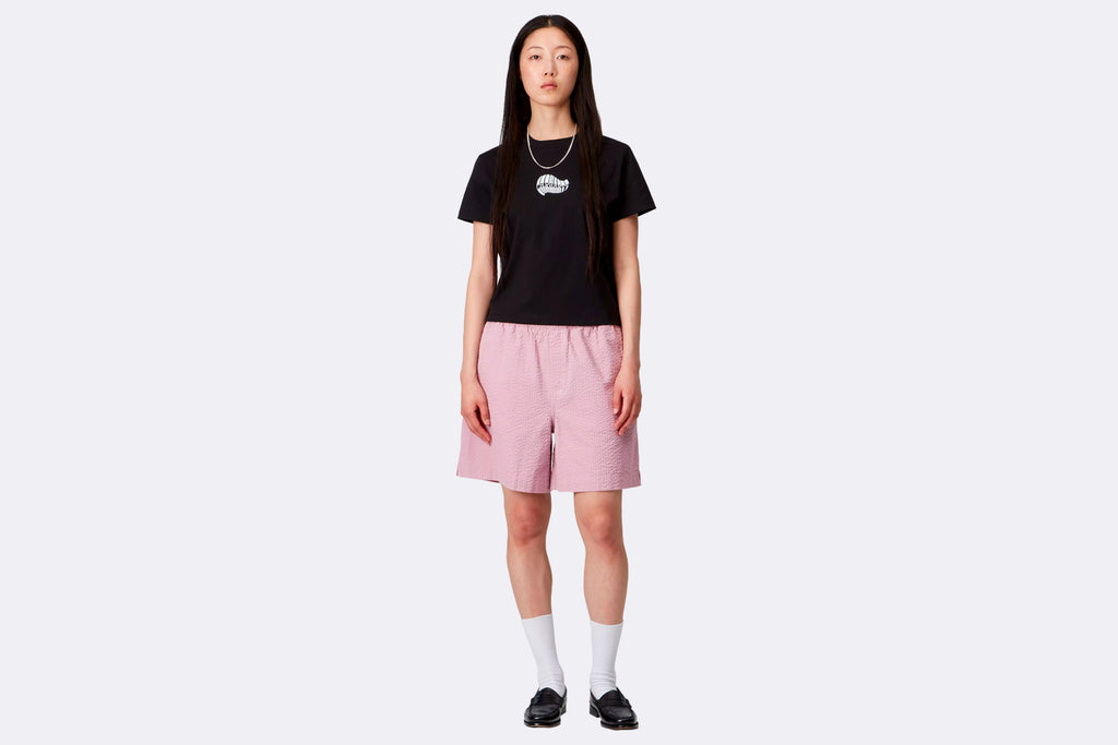 Carhartt WIP Wmns Toland Short Cotton Seersucker Toland Stripe Pink Fog