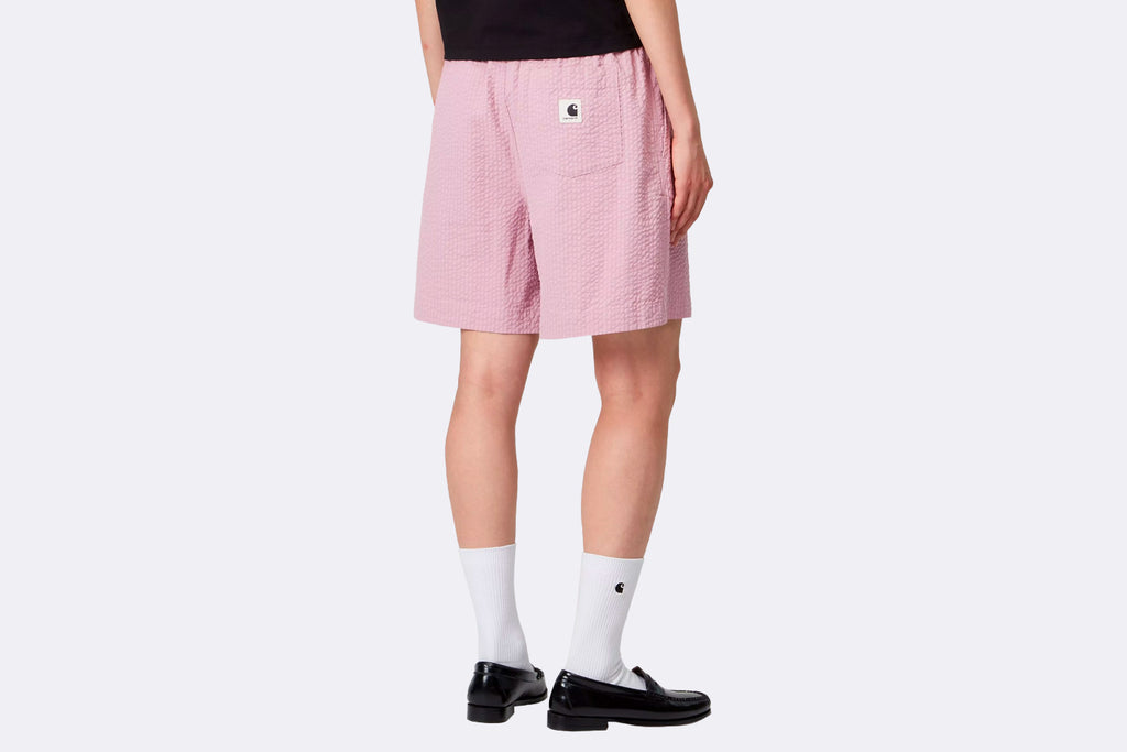 Carhartt WIP Wmns Toland Short Cotton Seersucker Toland Stripe Pink Fog