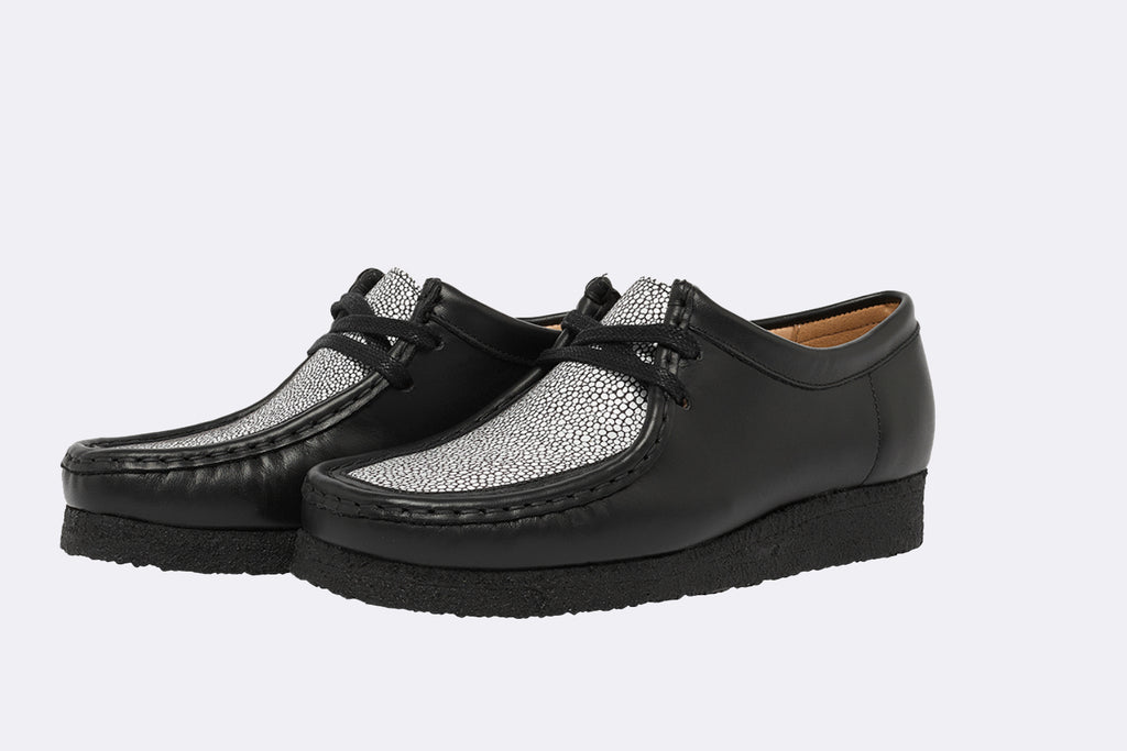 Clarks Wmns Maha Amsterdam Wallabee black/white combin