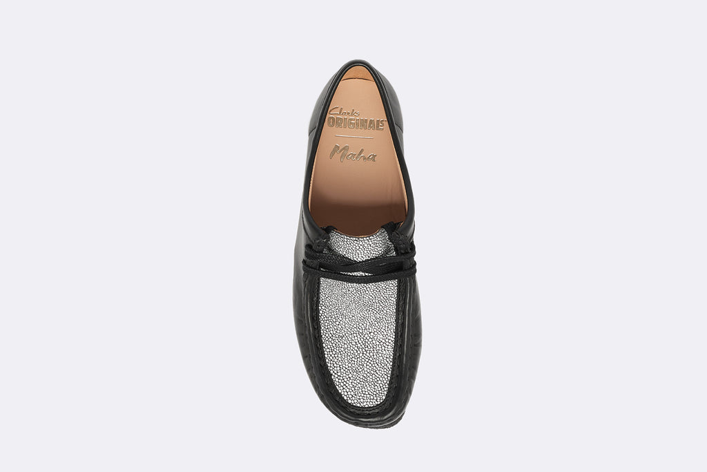 Clarks Wmns Maha Amsterdam Wallabee black/white combin