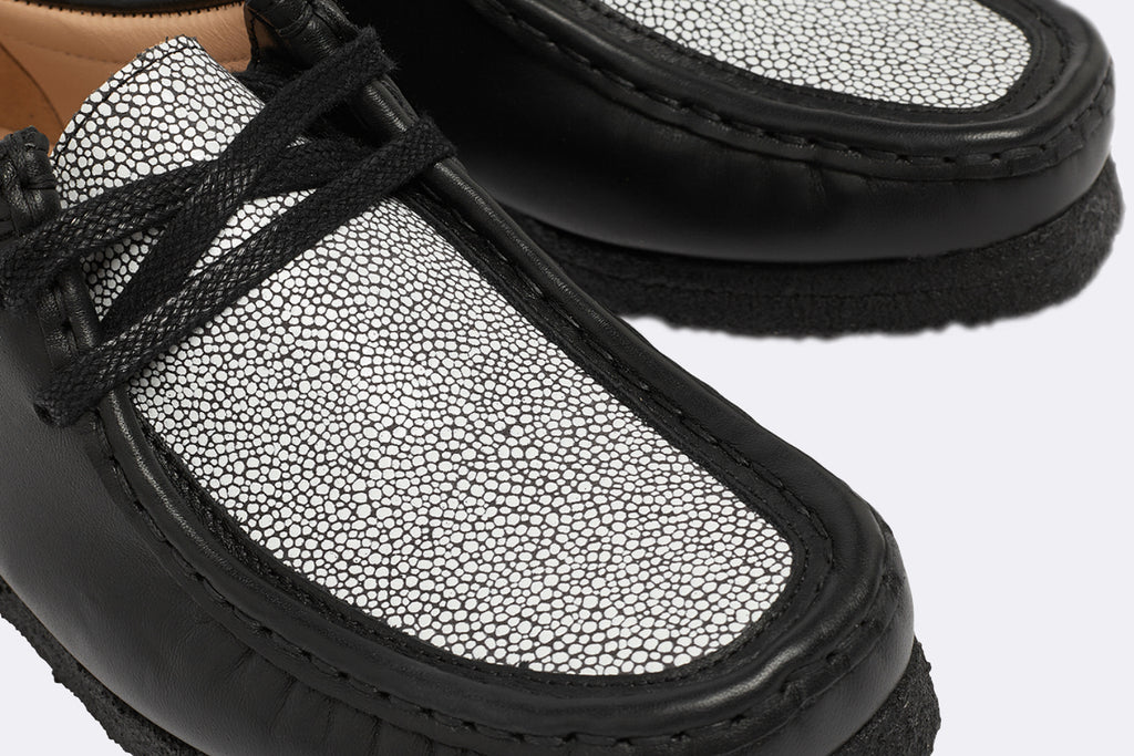Clarks Wmns Maha Amsterdam Wallabee black/white combin