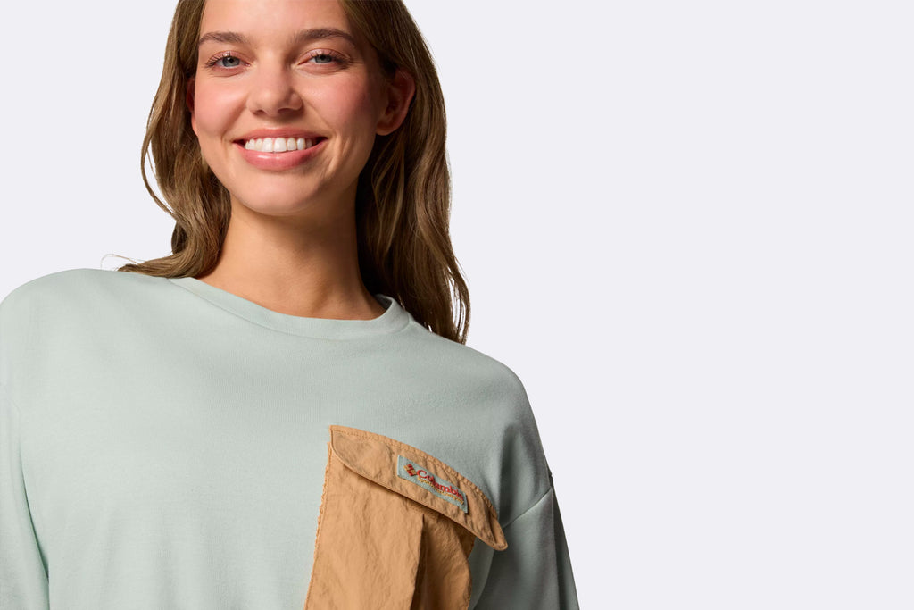 Columbia Cove Beach Pocket Tee Cool Green