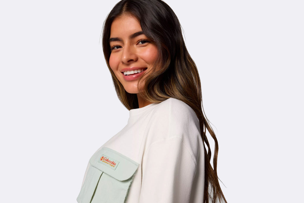 Columbia Wmns Cove Beach Cropped Pocket Tee Sea Salt