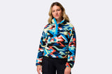 Columbia Wmns Helvetia II Printed Cropped Half Snap Fleece Compass Blue Reflections