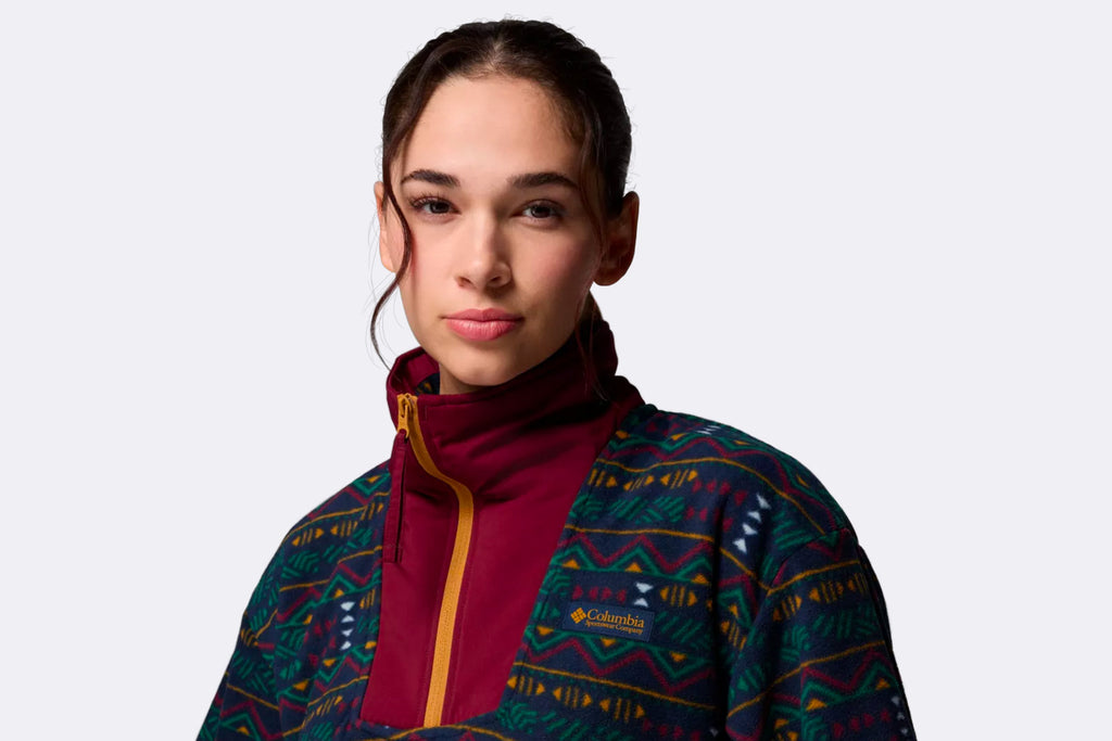 Columbia Wmns Sequoia Grove Printed Half Zip Jacket Collegiate Navy Horizons