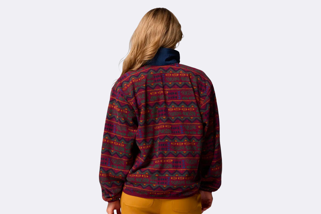 Columbia Wmns Sequoia Grove Printed Half Zip Jacket Rich Wine Horiz
