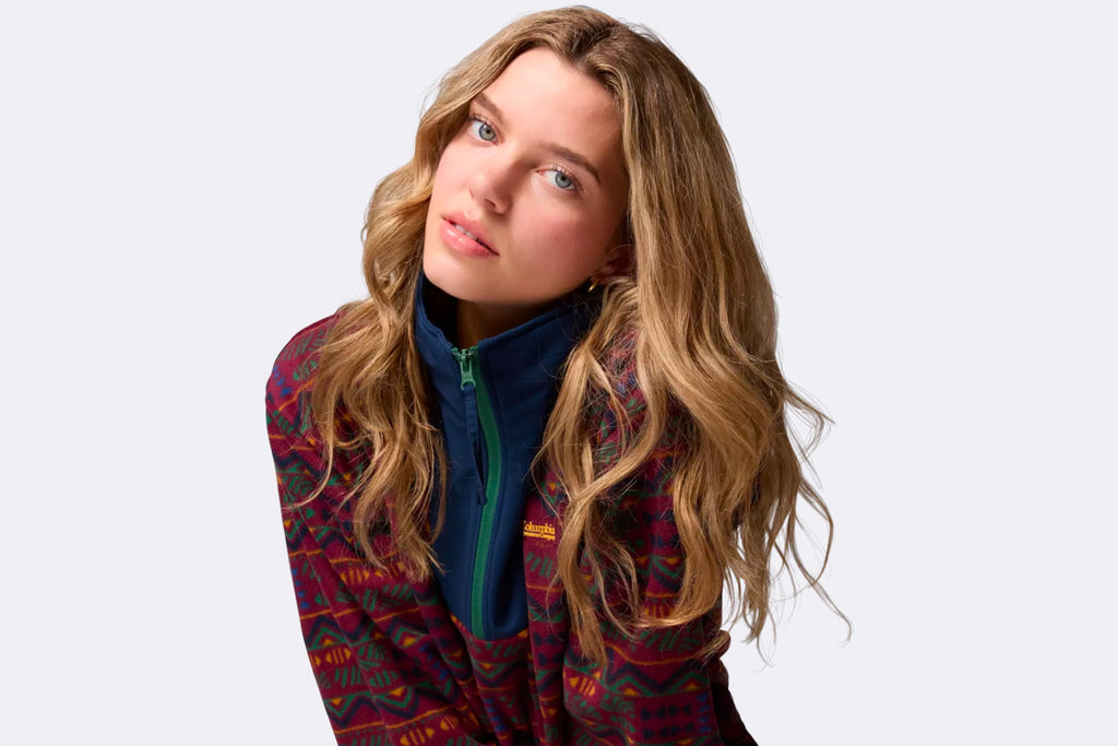 Columbia Wmns Sequoia Grove Printed Half Zip Jacket Rich Wine Horiz