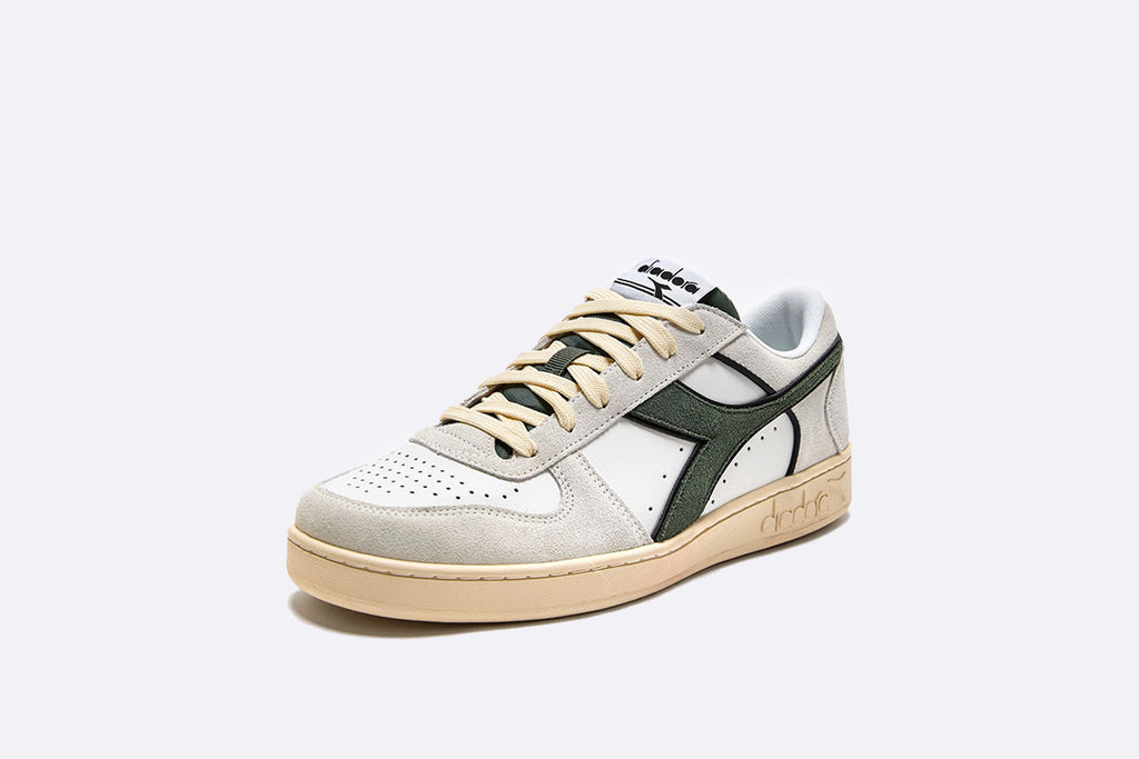 Diadora Magic Basket Low Suede Leather White Dark Forest