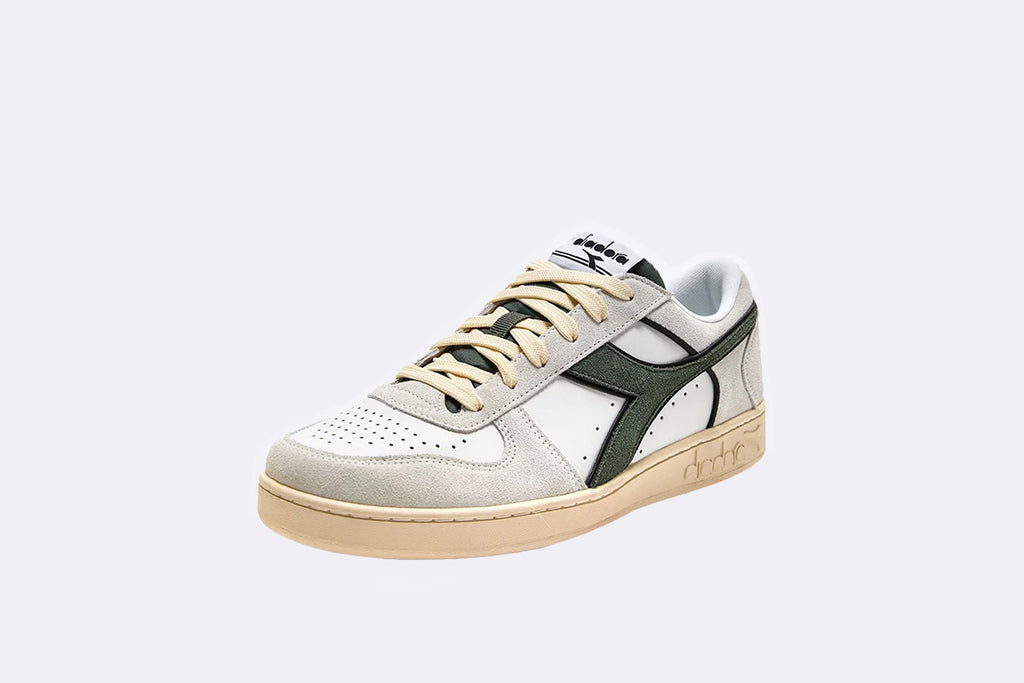 Diadora Magic Basket Low Suede Leather White Dark Forest