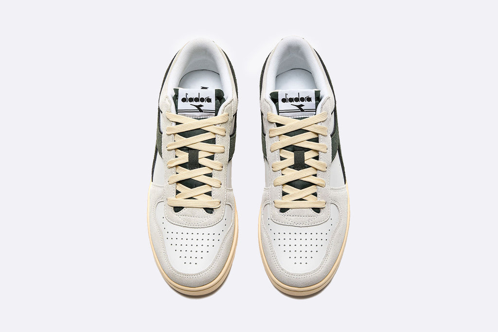 Diadora Magic Basket Low Suede Leather White Dark Forest
