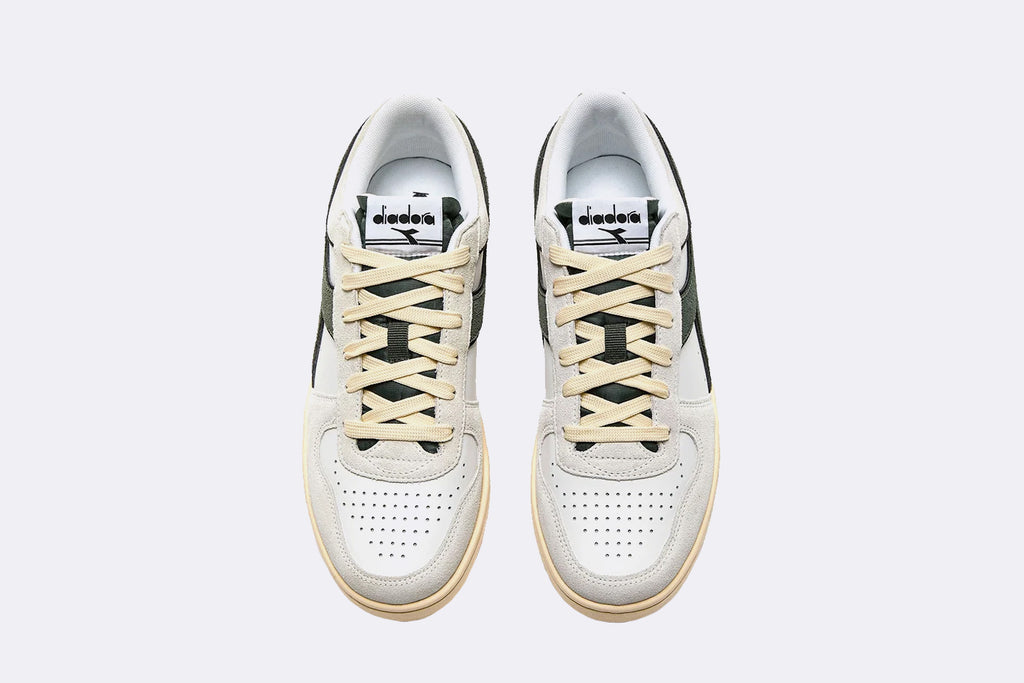 Diadora Magic Basket Low Suede Leather White Dark Forest