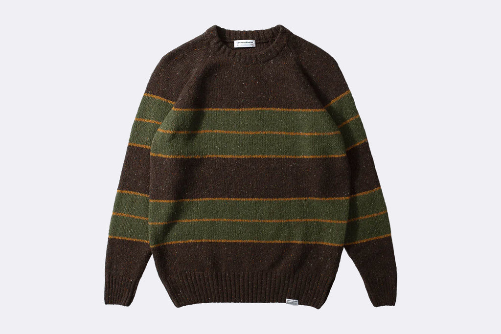 Edmmond Multi Stripes Sweater Brown
