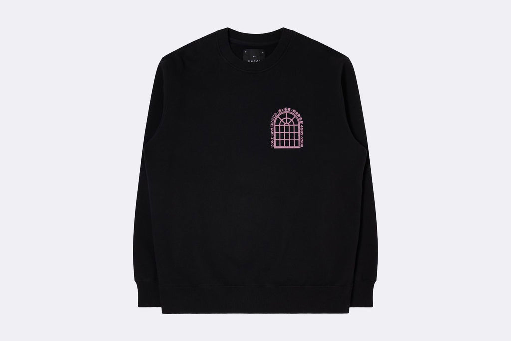 Edwin Sake And Roses Sweat Black Garment Washed