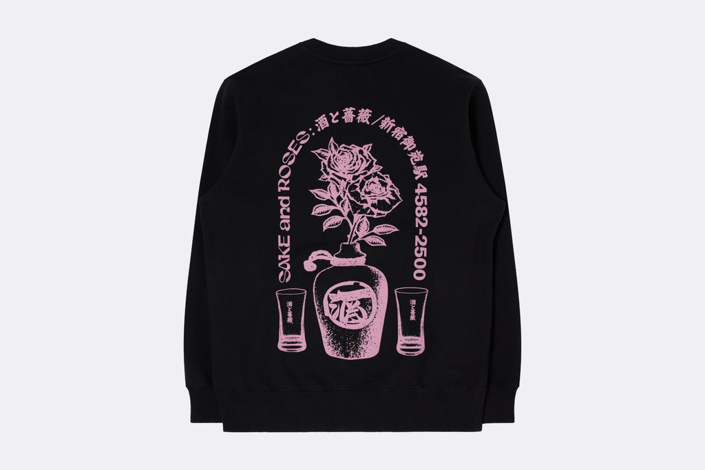 Edwin Sake And Roses Sweat Black Garment Washed