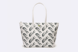 Lacoste Branded Cocodrile Print Large Bag