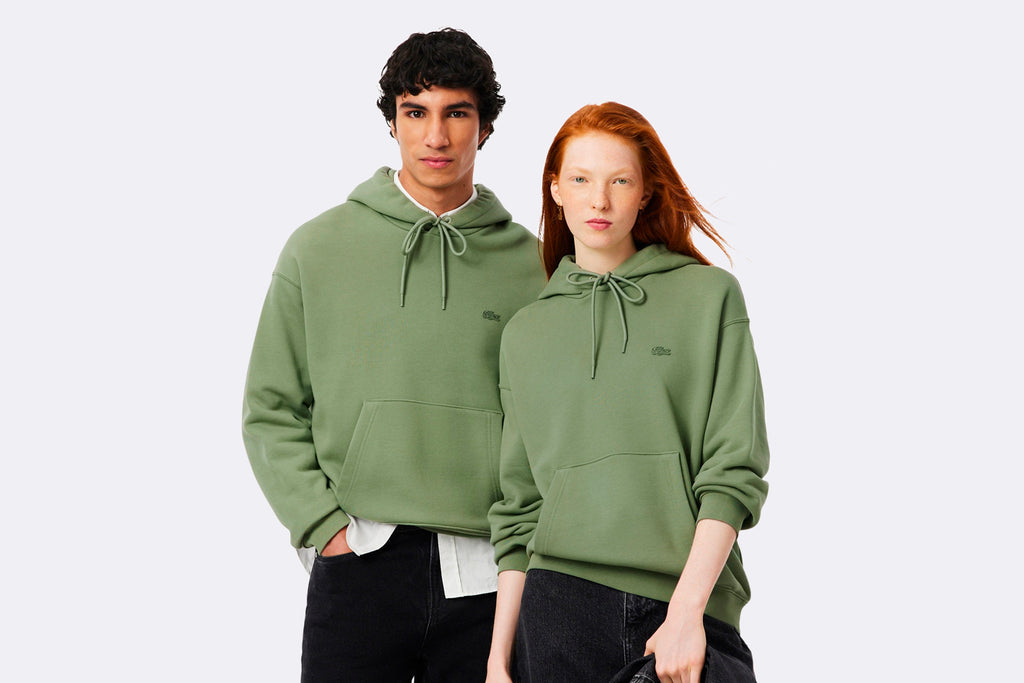 Lacoste Heavy Fleece Hoodie Sweatshirt Green Thyme