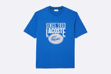 Lacoste Loose Fit Cotton Jersey Print T-shirt Blue