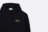 Lacoste Loose Fit Hooded Organic Cotton Jogger Sweatshirt Black