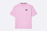 Lacoste Loose Fit Large Crocodile Organic Heavy Cotton T-shirt Pink